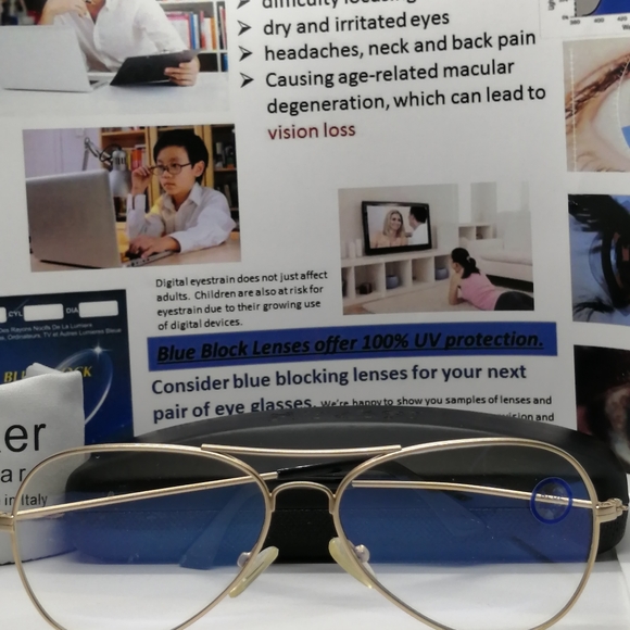 New Computer Aviator Glasses with Blue Block Lens - Picture 5 of 9